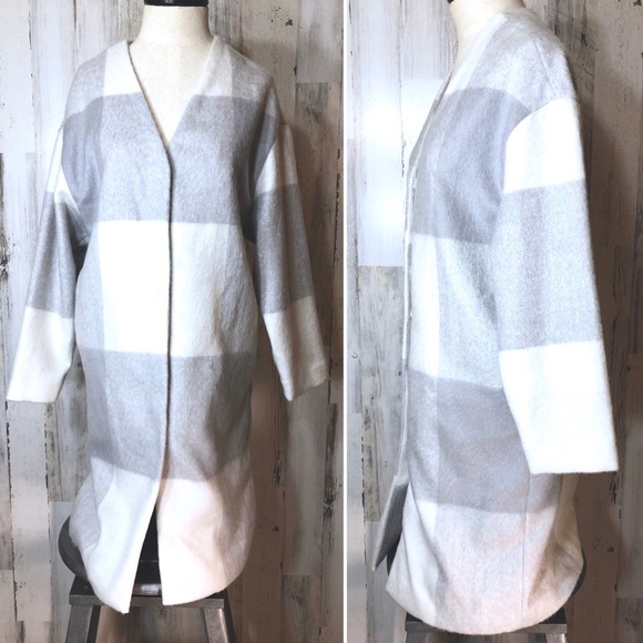 Adam Lippes Target Grey White Mohair Plaid… - Picture 2 of 4